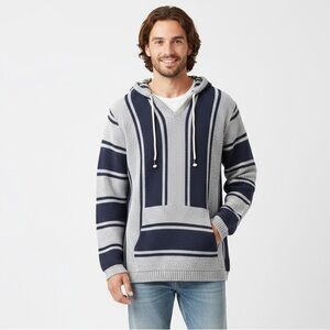 American Eagle Outfitters Striped Knit Baja Sweater Hoodie Size Large